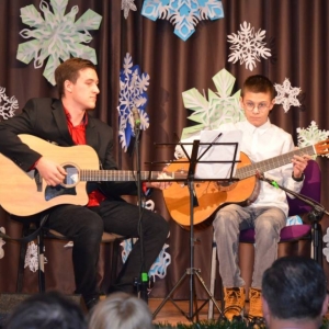 Koncert Noworoczny w GOKu w wykonaniu dzieci biorących udział w nauce gry na gitarze