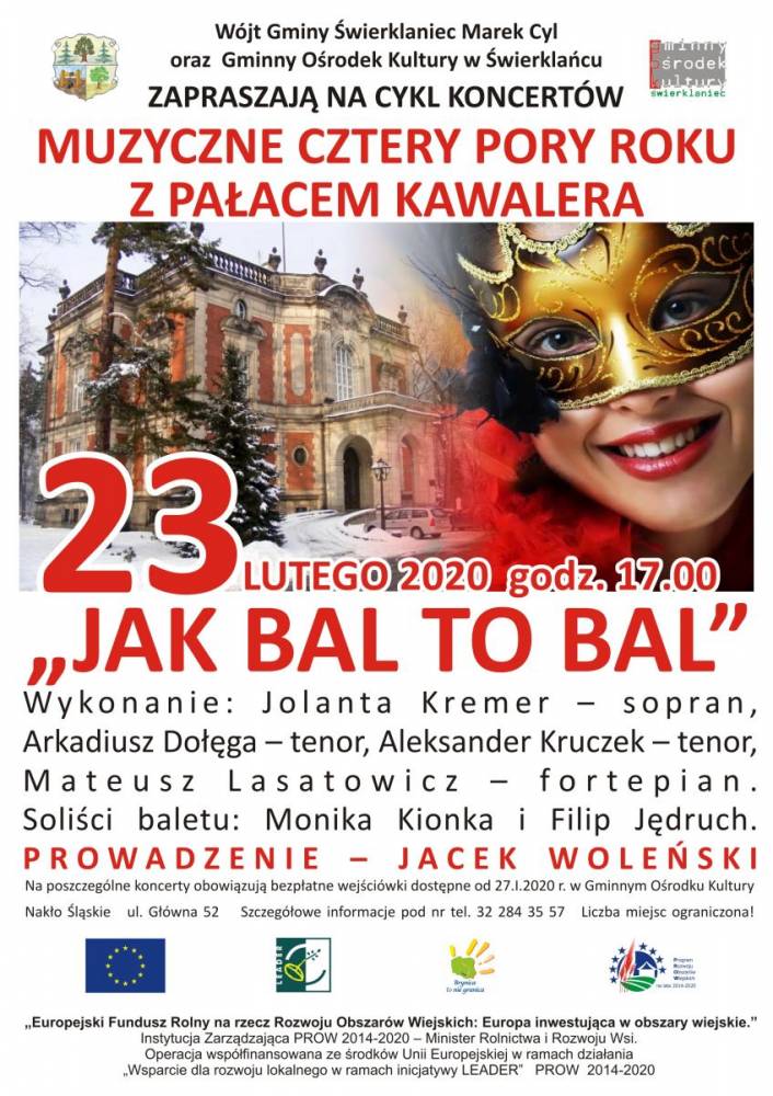 Plakat-koncert z cyklu muzyczne cztery pory roku z Pałacem Kawalera-23.02.2020