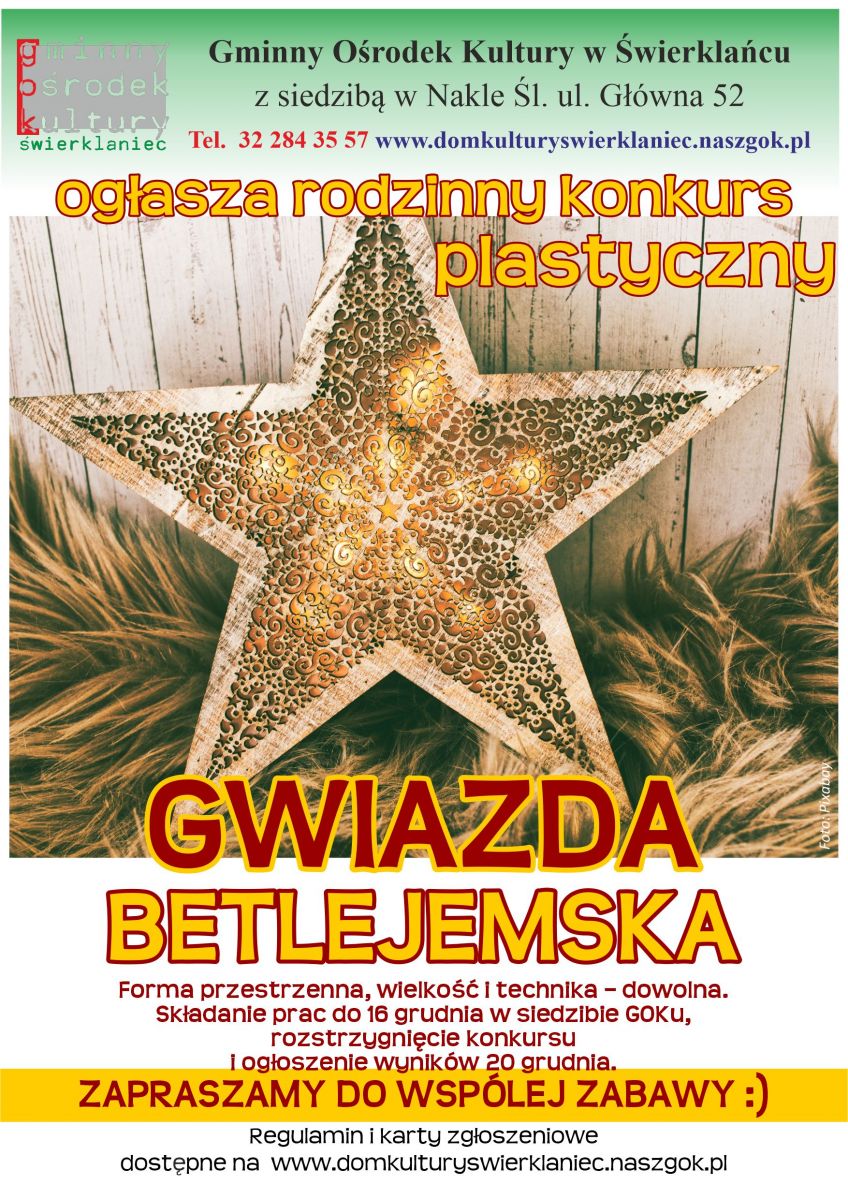 Plakat - rodzinny konkurs plastyczny - Gwiazda Betlejemska 