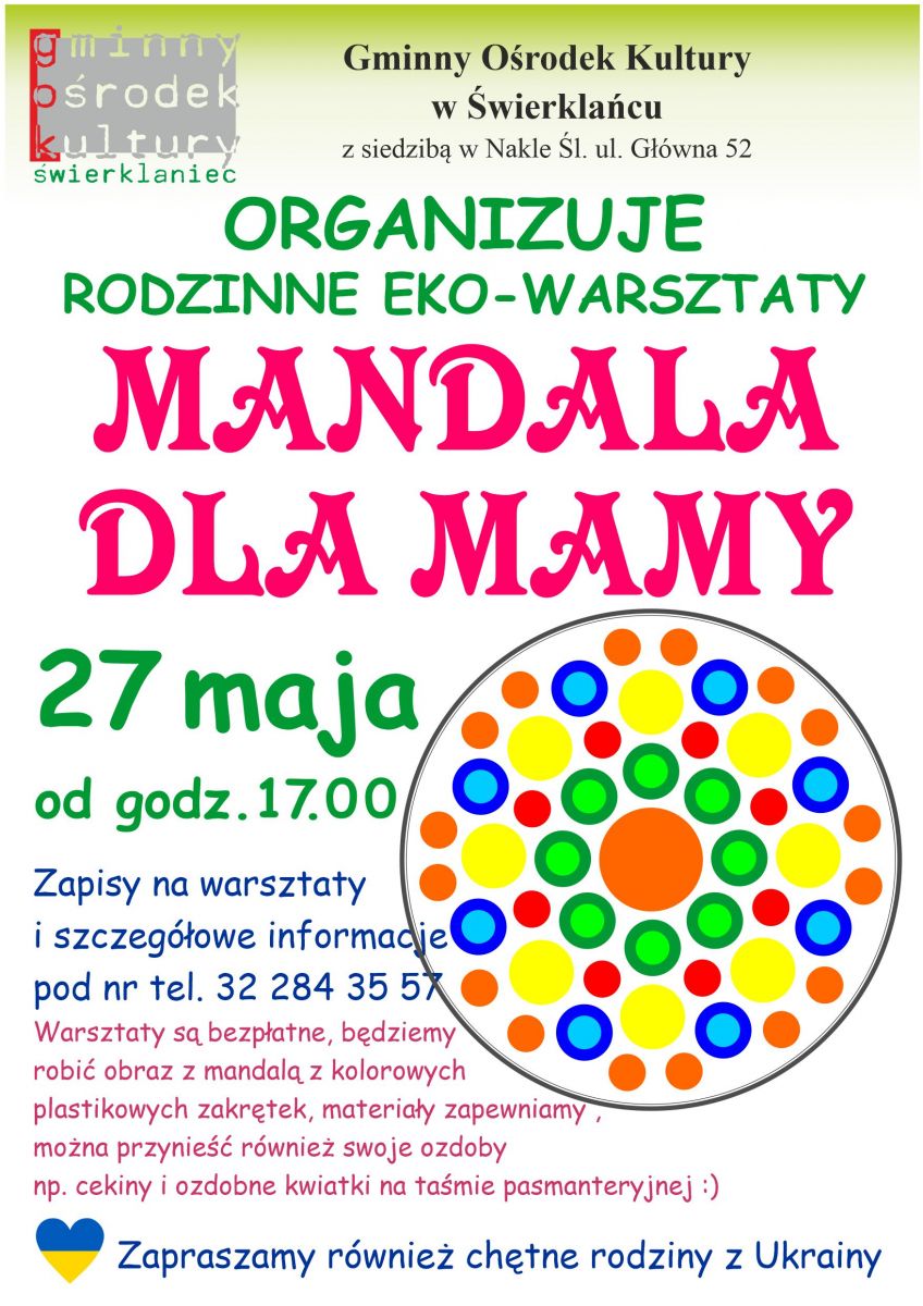 Plakat - eko warsztaty Mandala Mamy - 27 maja 2022