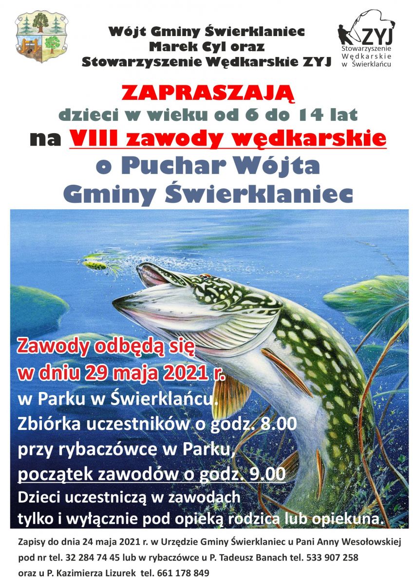 Plakat - VIII zawody wędkarskie - 29 maja 2021